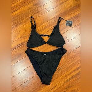 Zaful Black Textured Bikini Set, NWT
